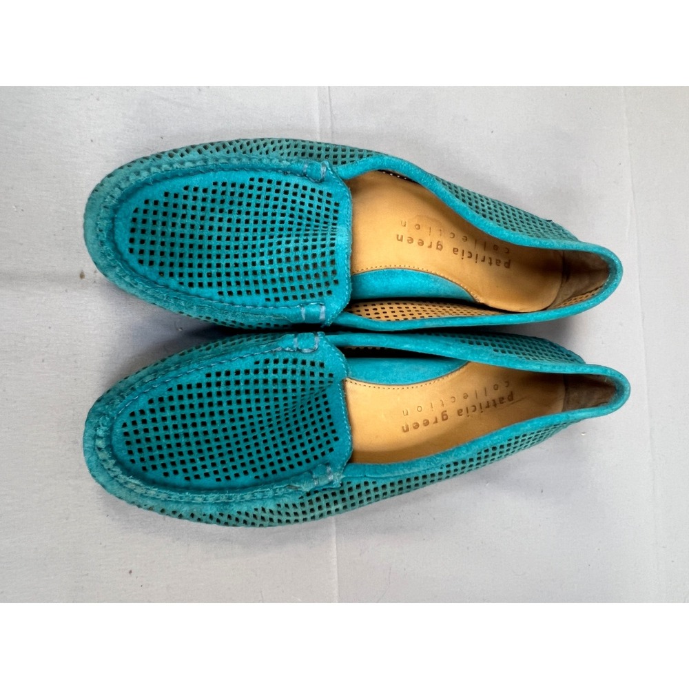 Patricia‎ Green Collection Turquoise Suede Perforated Driving Loafers Size 7M